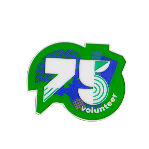 junior parkrun Volunteer Milestone 75 Pin Badge