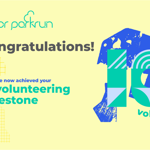junior parkrun-Freiwilligen-Meilenstein-10-Zertifikat