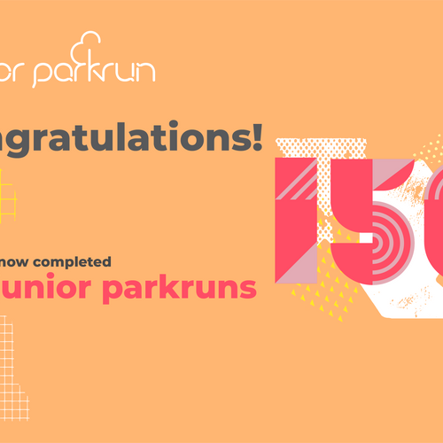 junior parkrun Meilenstein 150-Urkunde