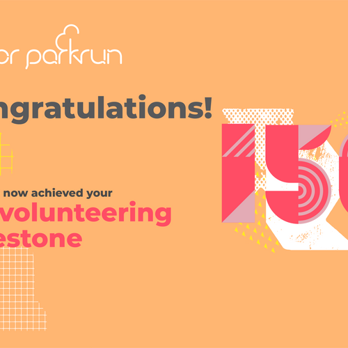 junior parkrun-Freiwilligen-Meilenstein-150-Zertifikat