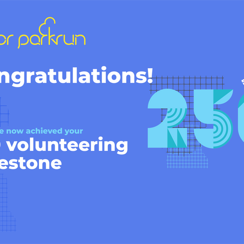 junior parkrun-Freiwilligen-Meilenstein-250-Zertifikat