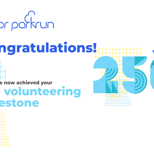 junior parkrun-Freiwilligen-Meilenstein-250-Zertifikat