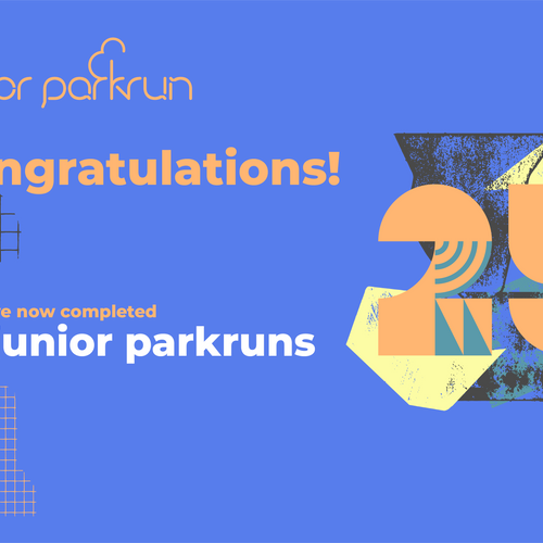 junior parkrun Meilenstein 25-Urkunde