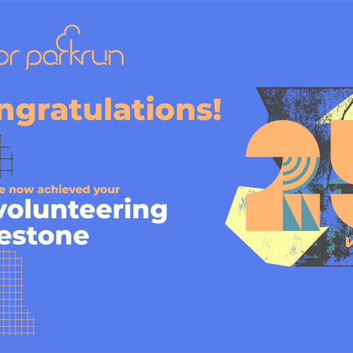 junior parkrun-Ehrenamtlicher: Zertifikat für den 25. Meilenstein