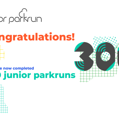 junior parkrun Meilenstein 300-Urkunde