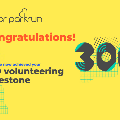 junior parkrun-Ehrenamtlicher: Meilenstein 300 – Urkunde