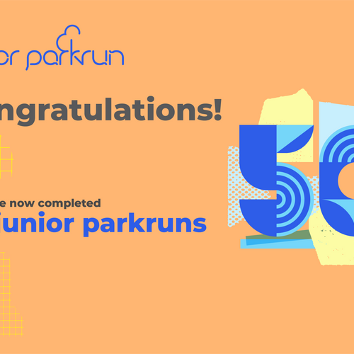junior parkrun Meilenstein 50-Urkunde