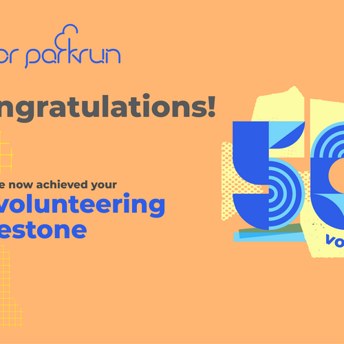 junior parkrun-Freiwilligen-Meilenstein-50-Zertifikat