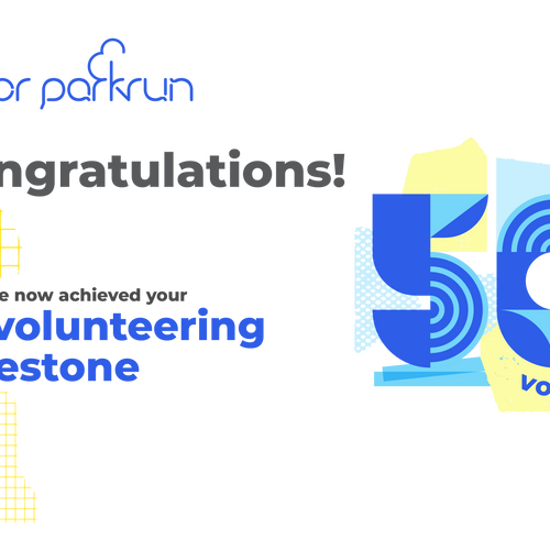junior parkrun-Freiwilligen-Meilenstein-50-Zertifikat