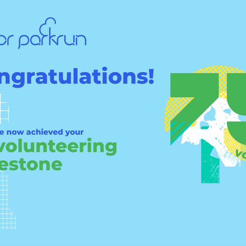junior parkrun-Ehrenamtler: Urkunde für den Meilenstein 75