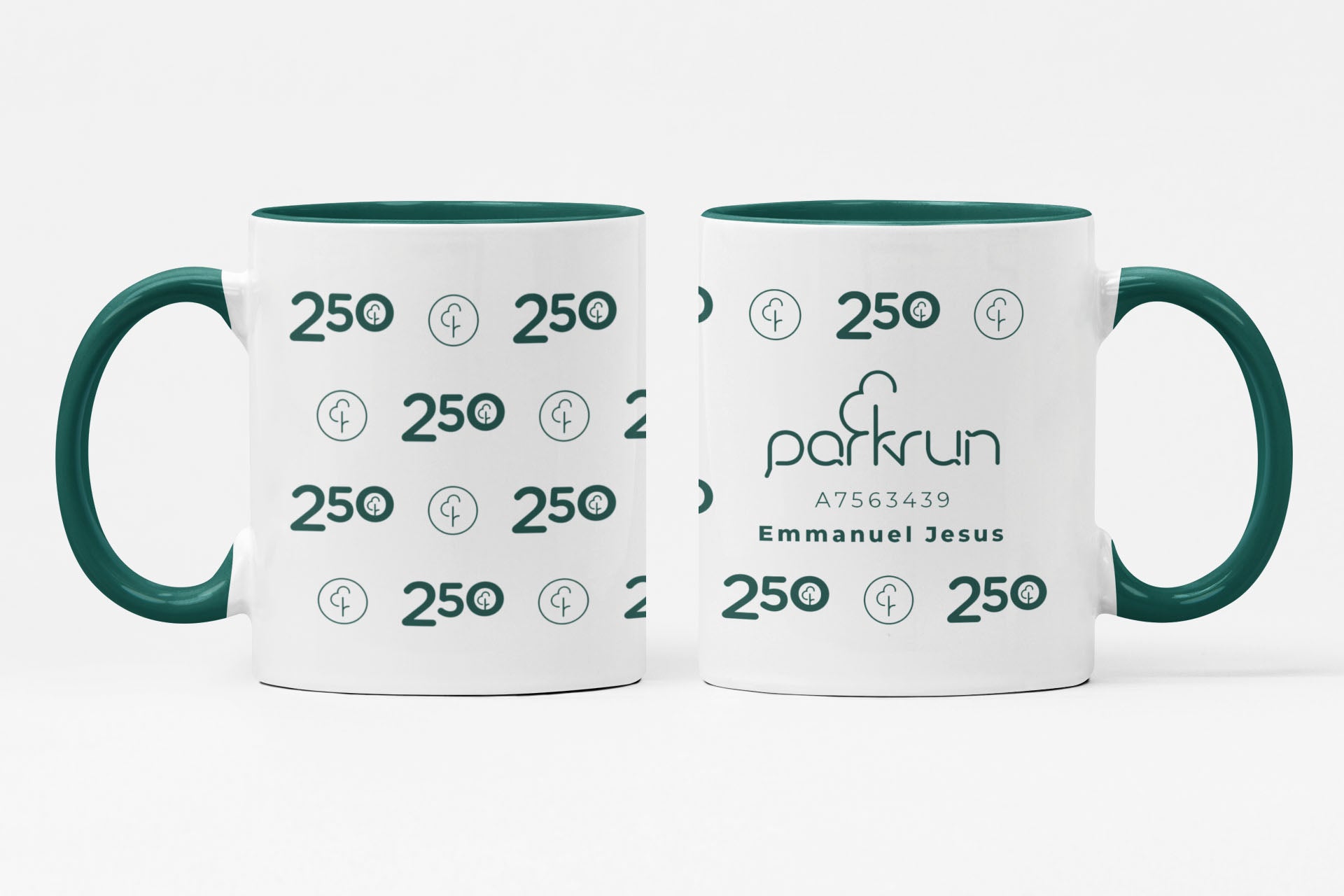 parkrun-Tasse „Meilenstein 250 – Laufen/Gehen“