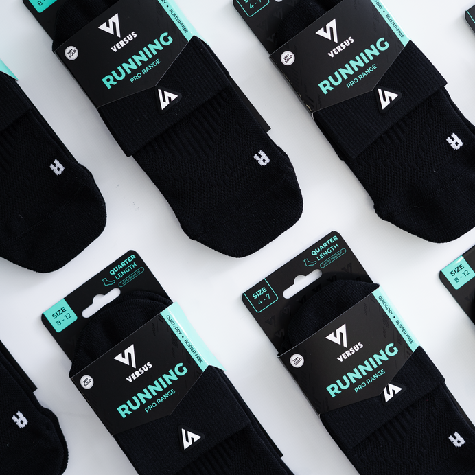 VERSUS Black Running Quarter Socks