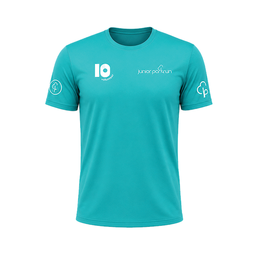 junior parkrun Freiwilligen-Meilenstein-10-T-Shirt