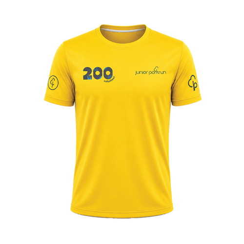junior parkrun Freiwilligen-Meilenstein-200-T-Shirt