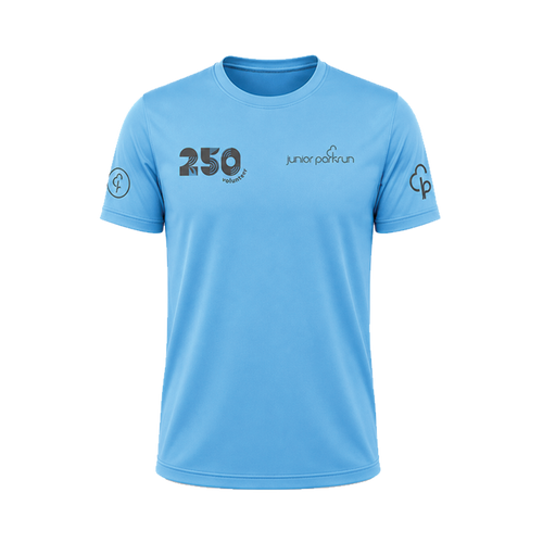 junior parkrun Freiwilligen-Meilenstein-250-T-Shirt