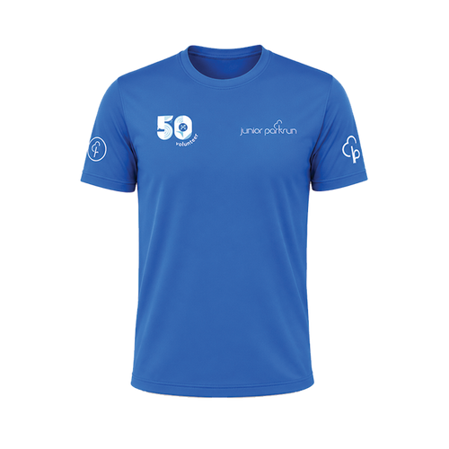 junior parkrun Freiwilligen-Meilenstein-50-T-Shirt