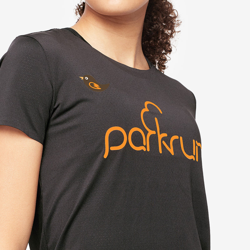 parkrun womens international t-shirt - black