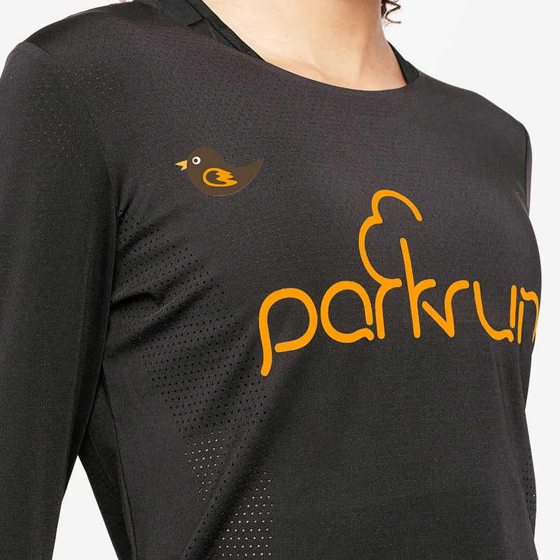 parkrun womens international longsleeve t-shirt - black