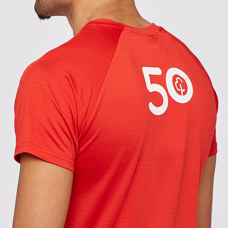 parkrun Milestone Mens T-Shirt 50 - Red