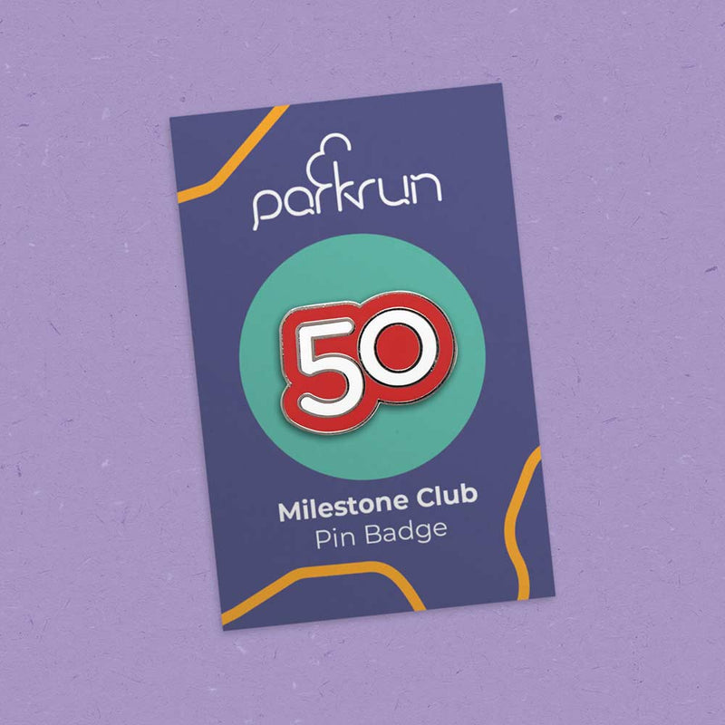 Run/Walk 50 Milestone Pin Badge