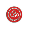 Volunteer 50 Pin Badge