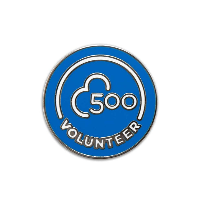 Volunteer 500 Pin Badge