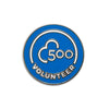 Volunteer 500 Pin Badge